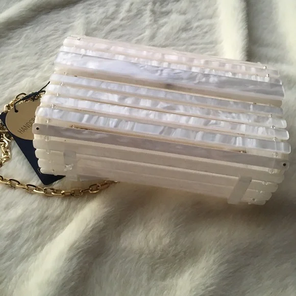 NWT Rachel Roy Lucite Basket Acrylic Crossbody Purse Bag - Picture 2 of 8